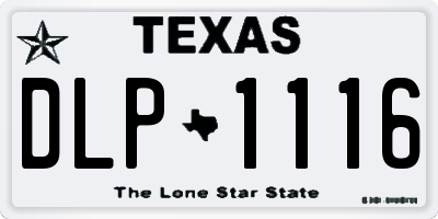 TX license plate DLP1116