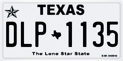 TX license plate DLP1135
