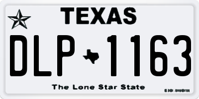 TX license plate DLP1163