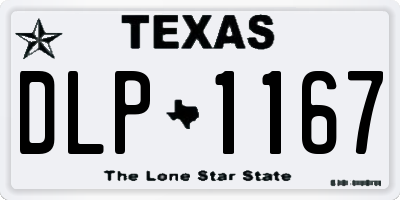 TX license plate DLP1167
