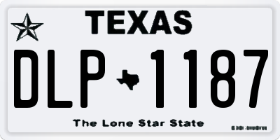 TX license plate DLP1187