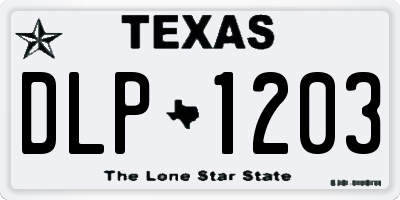 TX license plate DLP1203