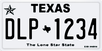 TX license plate DLP1234