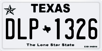 TX license plate DLP1326