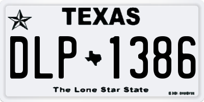TX license plate DLP1386