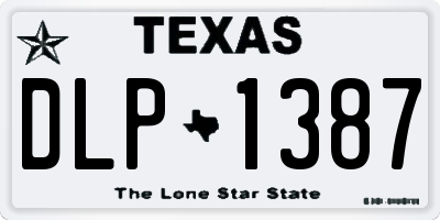 TX license plate DLP1387