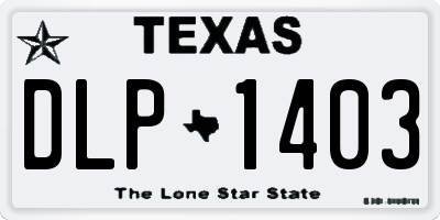 TX license plate DLP1403