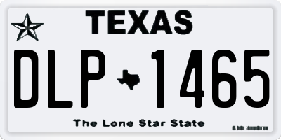 TX license plate DLP1465