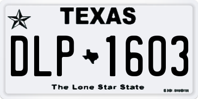 TX license plate DLP1603