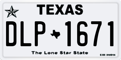 TX license plate DLP1671