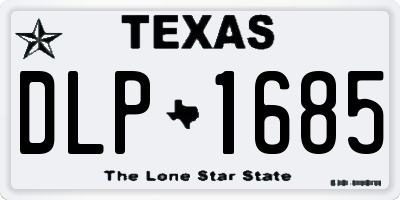 TX license plate DLP1685