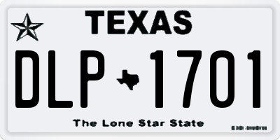 TX license plate DLP1701