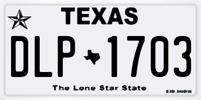 TX license plate DLP1703