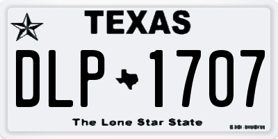 TX license plate DLP1707