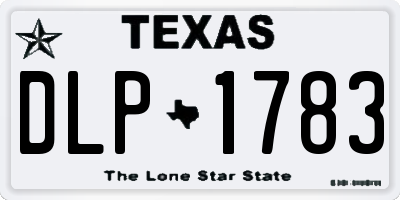 TX license plate DLP1783