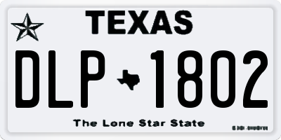 TX license plate DLP1802