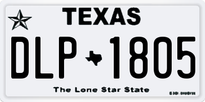 TX license plate DLP1805