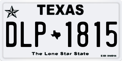 TX license plate DLP1815