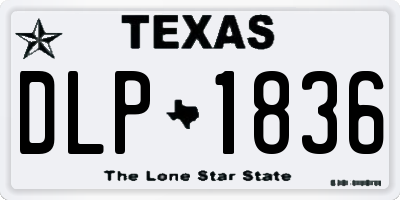 TX license plate DLP1836