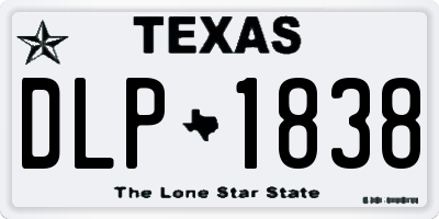 TX license plate DLP1838