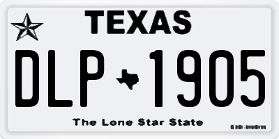 TX license plate DLP1905