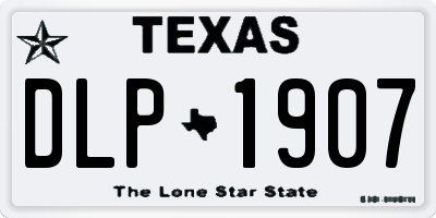 TX license plate DLP1907
