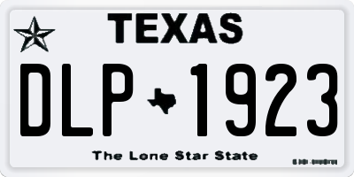 TX license plate DLP1923