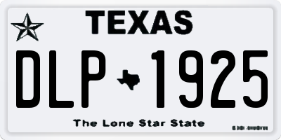 TX license plate DLP1925