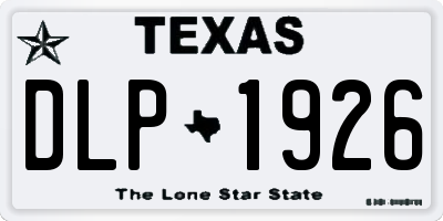 TX license plate DLP1926