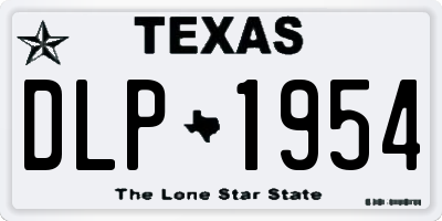 TX license plate DLP1954