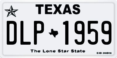 TX license plate DLP1959