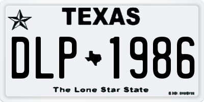 TX license plate DLP1986