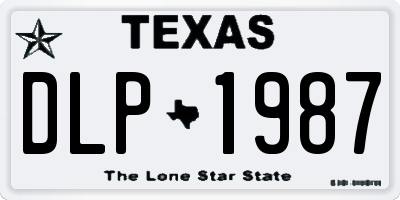 TX license plate DLP1987