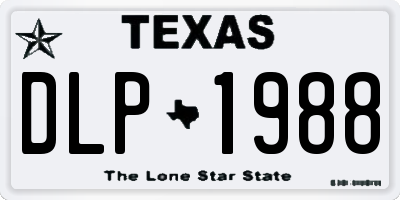 TX license plate DLP1988