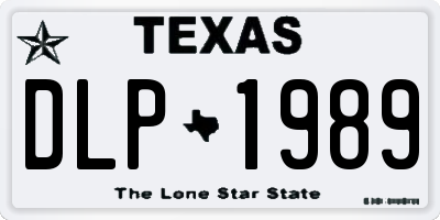 TX license plate DLP1989