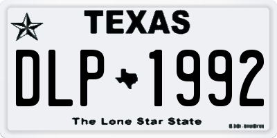 TX license plate DLP1992