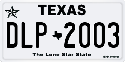 TX license plate DLP2003