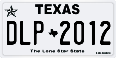 TX license plate DLP2012