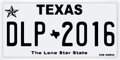 TX license plate DLP2016