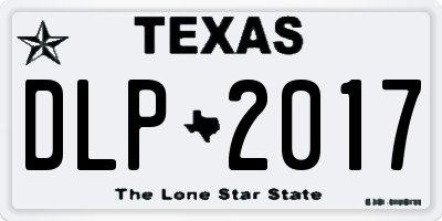 TX license plate DLP2017