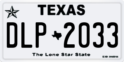 TX license plate DLP2033