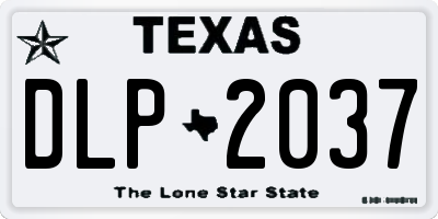 TX license plate DLP2037