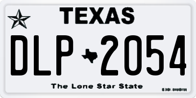 TX license plate DLP2054