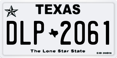 TX license plate DLP2061