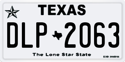 TX license plate DLP2063