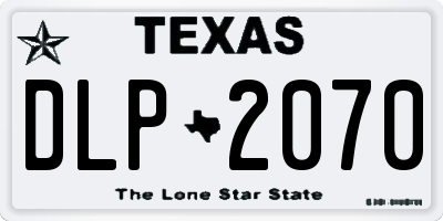 TX license plate DLP2070