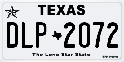 TX license plate DLP2072