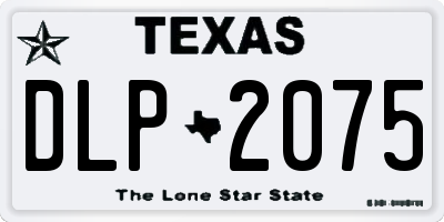 TX license plate DLP2075