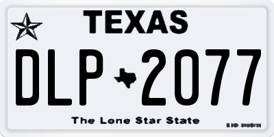 TX license plate DLP2077