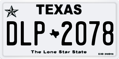 TX license plate DLP2078